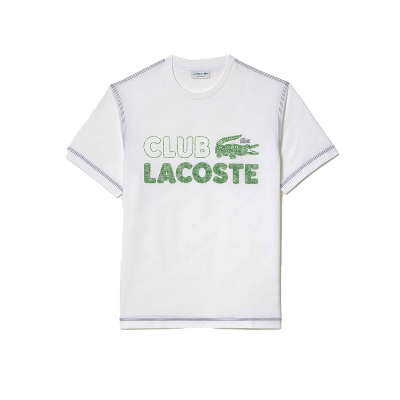 T-SHIRT HOMME LACOSTE RELAXED FIT AVEC MARQUAGE EN COTON BIOLOGIQUE BLANC