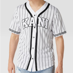 T-SHIRT KARL KANI SERIF PINSTRIPE SHIRT NOIR