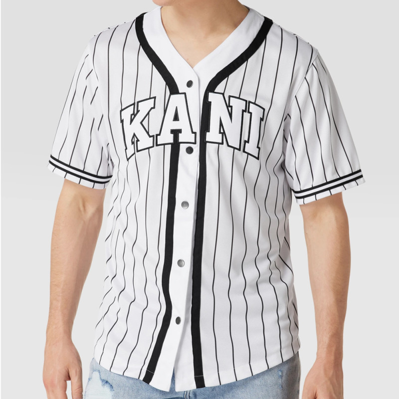 T-SHIRT KARL KANI SERIF PINSTRIPE SHIRT NOIR