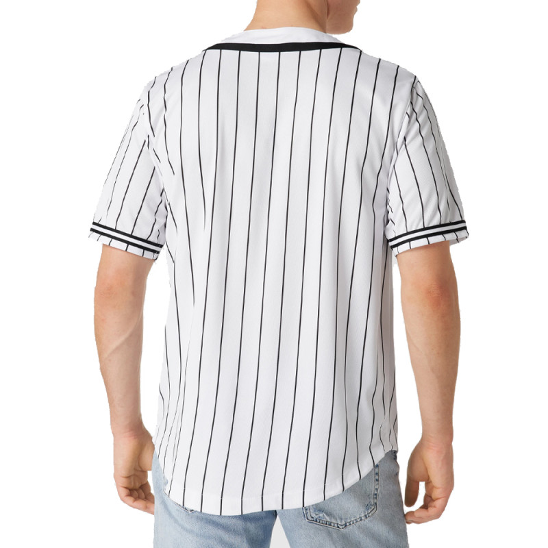 T-SHIRT KARL KANI PINSTRIPE BASEBALL SHIRT NOIR