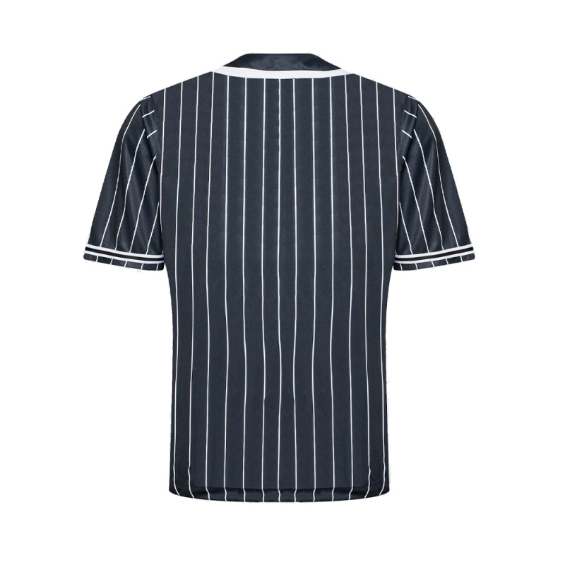 KARL KANI SERIF PINSTRIPE BASEBALL SHIRT NOIR