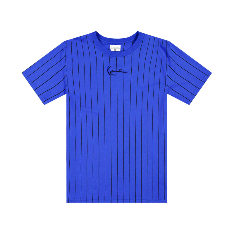 T-SHIRT KARL KANI SMALL SIGNATURE PINSTRIPE TEE BLEU