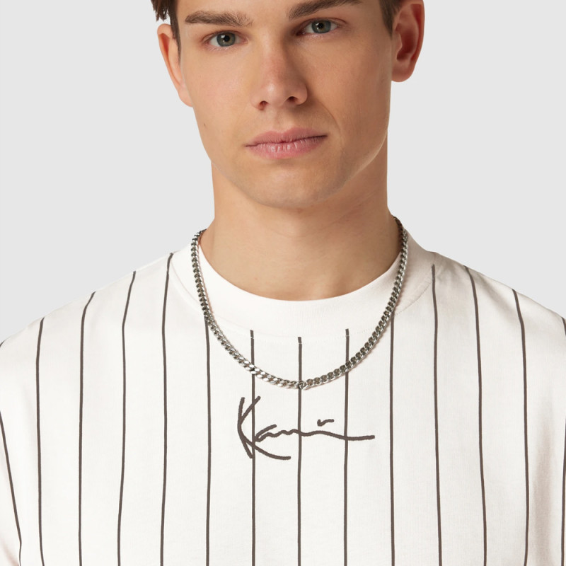 T-SHIRT KARL KANI SMALL PINSTRIPE TEE BEIGE