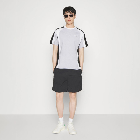 T-SHIRT REGULAR FIT GRIS TRICOLORE COLOR-BLOCK LACOSTE
