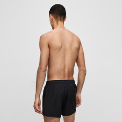 SHORT DE BAIN HUGO NOIR EN TISSU RECYCLÉ À SÉCHAGE RAPIDE