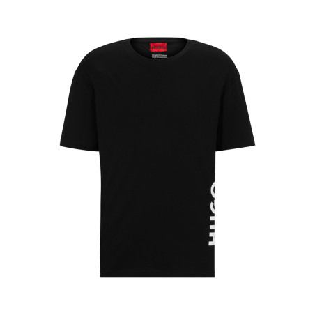 T-SHIRT NOIR RN RELAXED FIT HUGO EN COTON BIOLOGIQUE À LOGO VERTICAL