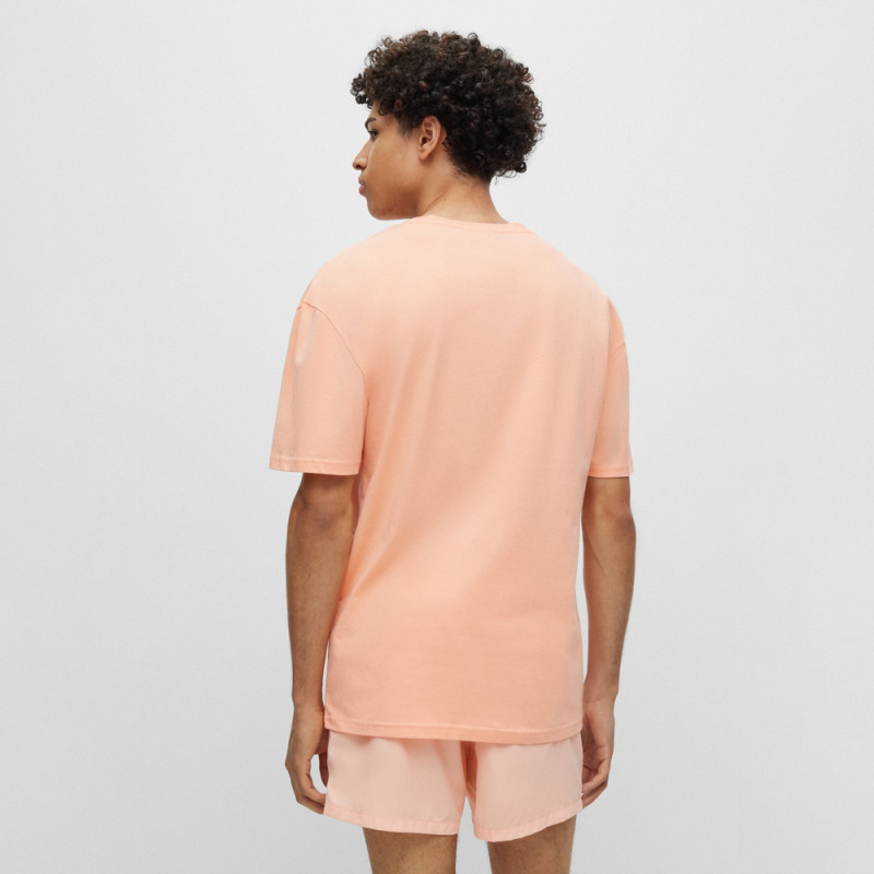T-SHIRT ROSE SAUMON HUGO EN COTON BIOLOGIQUE