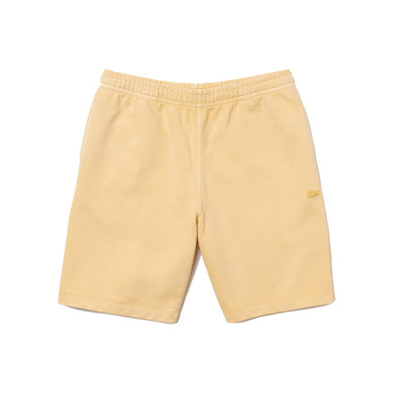 SHORT HOMME LACOSTE EN MOLLETON DE COTON BIOLOGIQUE JAUNE