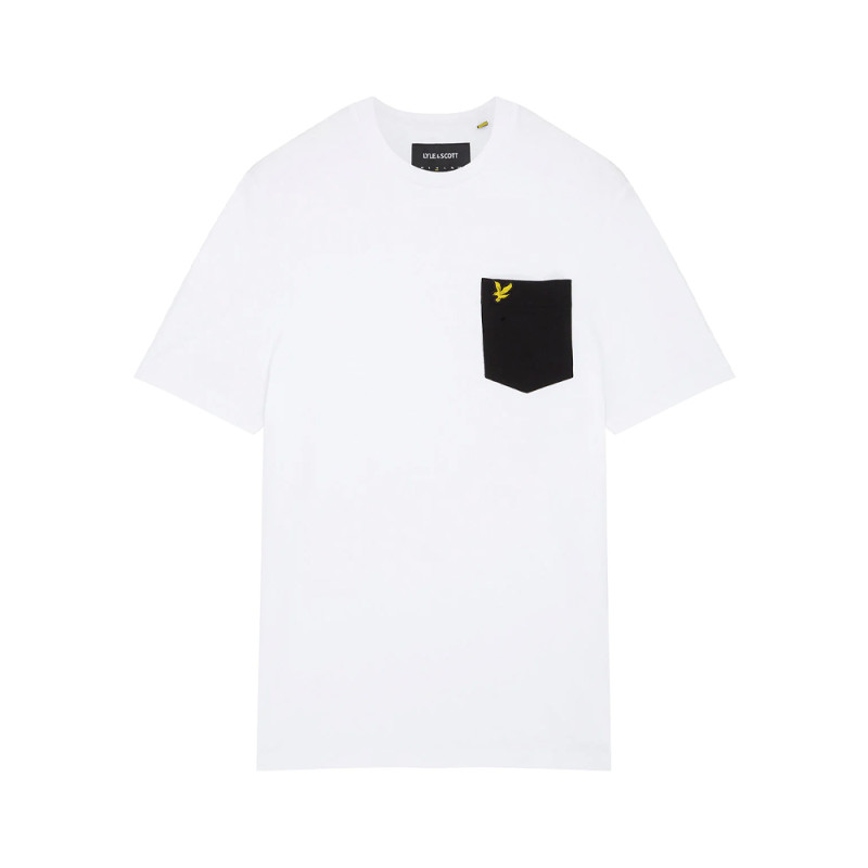 T-SHIRT LYLE & SCOTT CONTRAST POCKET BLANC