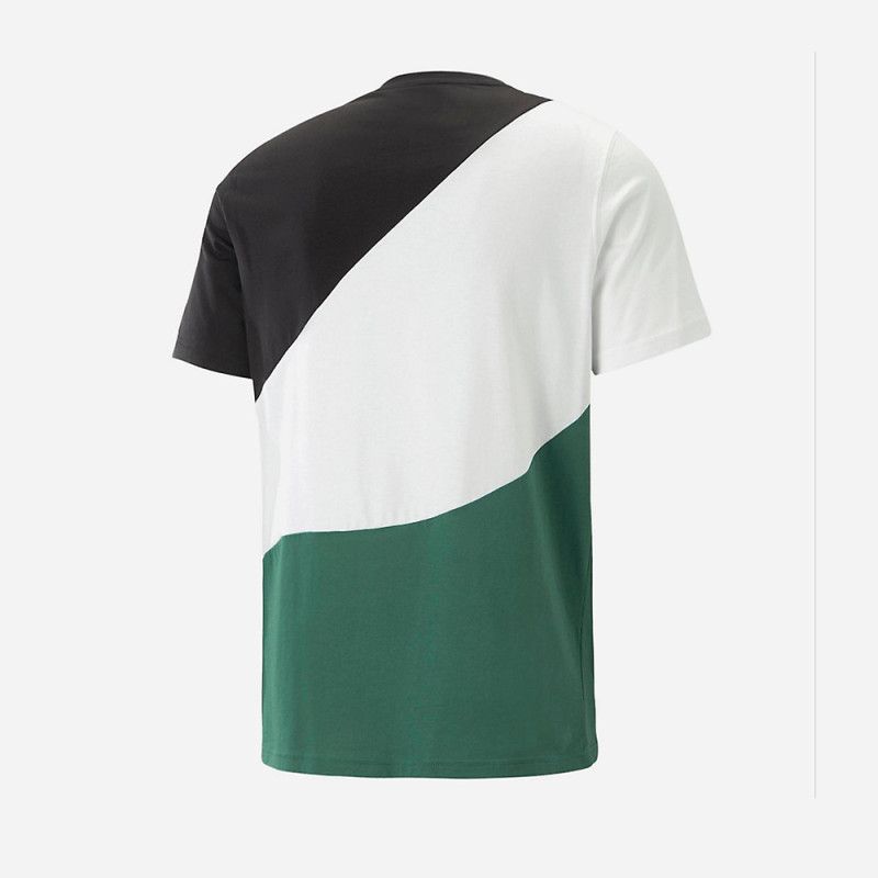 PUMA POWER CAT TEE NOIR VERT