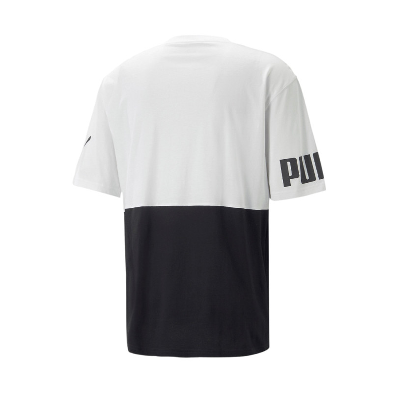 PUMA POWER COLORBLOCK TEE NOIR BLANC