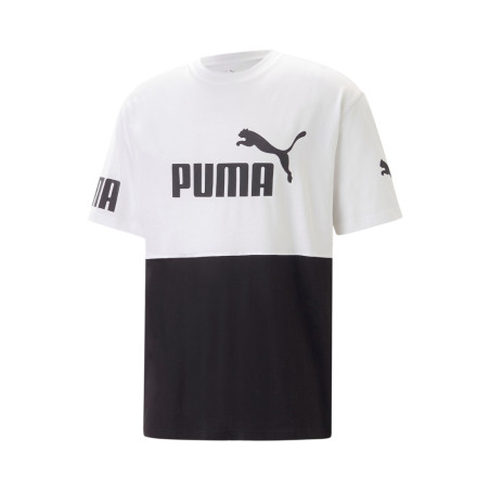 T-SHIRT PUMA POWER COLORBLOCK TEE NOIR BLANC
