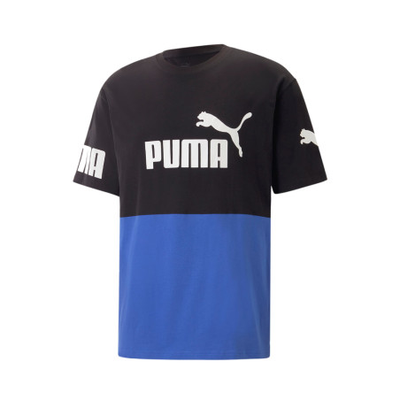 T-SHIRT PUMA POWER COLORBLOCK TEE NOIR BLEU