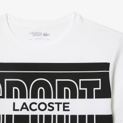 T-SHIRT LACOSTE SPORT REGULAR FIT EN COTON BLANC