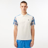 POLO BLANC COLOR-BLOCK À CARREAUX LACOSTE TENNIS