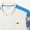 POLO BLANC À CARREAUX LACOSTE TENNIS
