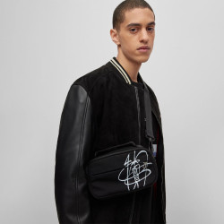 SAC REPORTER EN MATIÈRE RECYCLÉE AVEC LOGO MARQUEUR HUGO