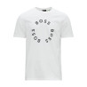 T-SHIRT BLANC EN COTON STRETCH AVEC LOGOS IMPRIMÉS CIRCULAIRES TEE 4 BOSS