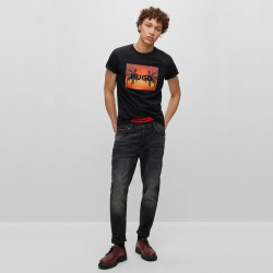 T-SHIRT NOIR HUGO EN COTON