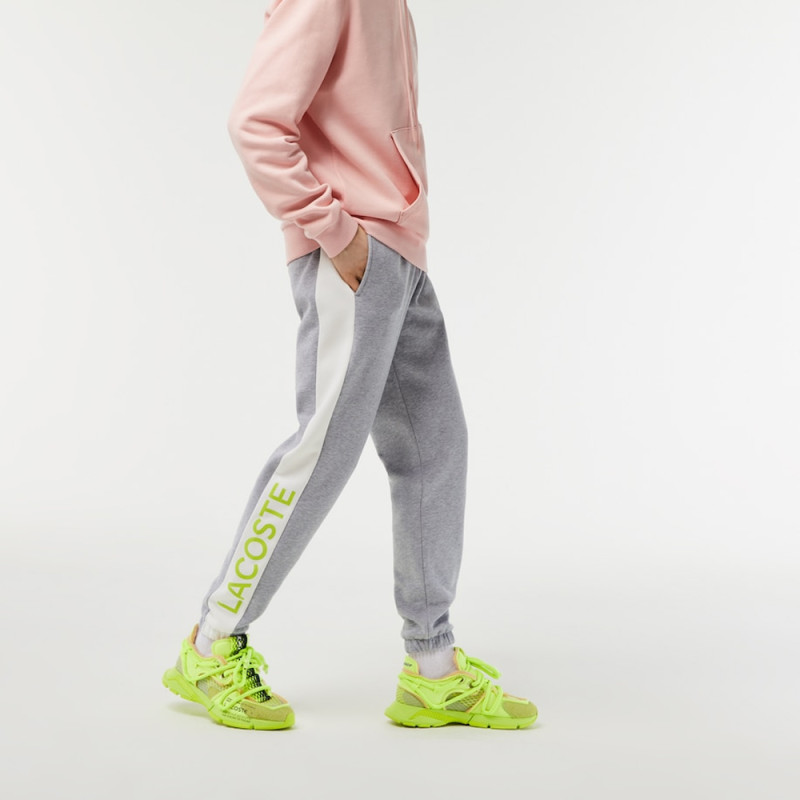 PANTALON DE JOGGING LACOSTE AVEC MARQUAGE ET BANDES CONTRASTÉS