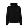 SWEAT ZIPPÉ HUGO DAPLE212 EN MOLLETON DE COTON AVEC PATCH LOGO NOIR