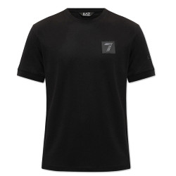 T-shirt Emporio Armani EA7 Noir avec Logo sur Poitrine