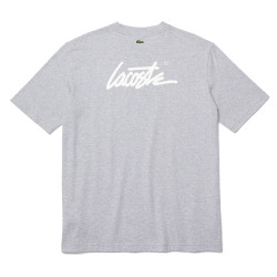 T-shirt Lacoste unisexe loose fit LIVE gris