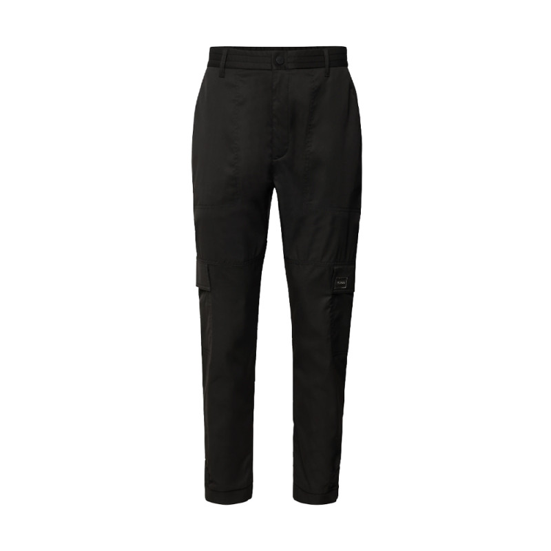 PANTALON CASUAL NOIR TAILLE BASSE ORNÉ D'UN LOGO ENCADRÉ RAICEN224 HUGO