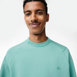 Sweatshirt LACOSTE à col rond en coton mélangé vert chez DM'Sports