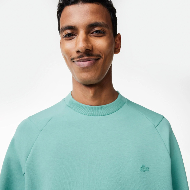 Sweatshirt LACOSTE à col rond en coton mélangé vert chez DM'Sports