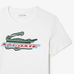 T-SHIRT HOMME LACOSTE SPORT REGULAR FIT EN COTON BIOLOGIQUE BLANC
