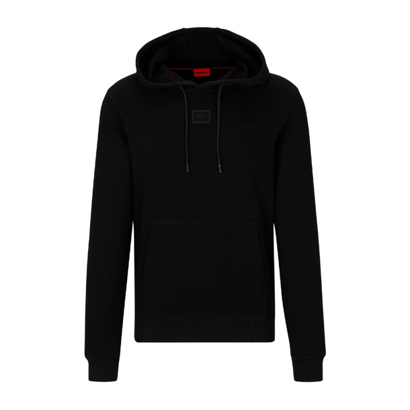 SWEAT À CAPUCHE EN MOLLETON DE COTON AVEC BADGE LOGO TON SUR TON DARATSCHI_C NOIR