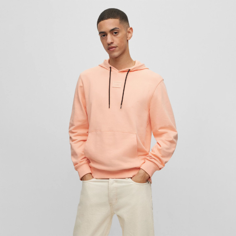 SWEAT À CAPUCHE EN MOLLETON DE COTON Rose