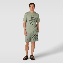 SHORT VERT DABSAROKA HUGO RELAXED FIT EN COTON À LOGO FAÇON GRAFFITI