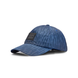 CASQUETTE BLEU À CINQ PANNEAUX EN TWILL ITALIEN AVEC LOGO ENCADRÉ JUDE-ME-N HUGO
