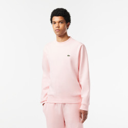 SWEATSHIRT HOMME LACOSTE EN MOLLETTON GRATTÉ DE COTON BIOLOGIQUE ROSE