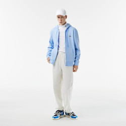 SWEATSHIRT ZIPPÉ À CAPUCHE LACOSTE SPORT AVEC EMPIÈCEMENTS EN MESH BLEU CIEL