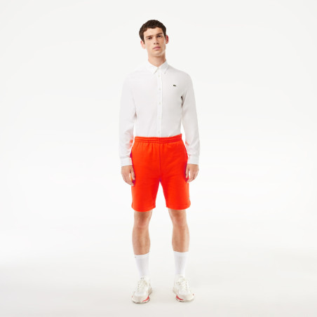 SHORT HOMME LACOSTE EN MOLLETON GRATTÉ DE COTON BIOLOGIQUE