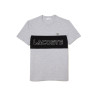 T-SHIRT REGULAR FIT COLOR-BLOCK LACOSTE A IMPRIMÉ GRIS ET NOIR