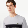 T-SHIRT COLOR-BLOCK LACOSTE GRIS ET NOIR