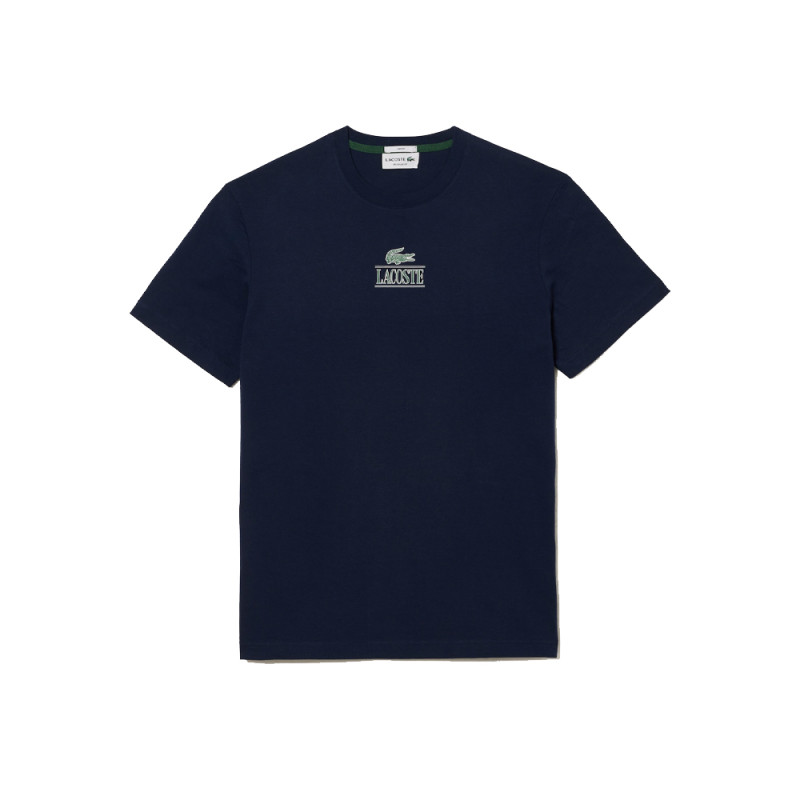 T-SHIRT UNISEXE LACOSTE  REGULAR FIT A IMPRIMÉ BLEU MARINE