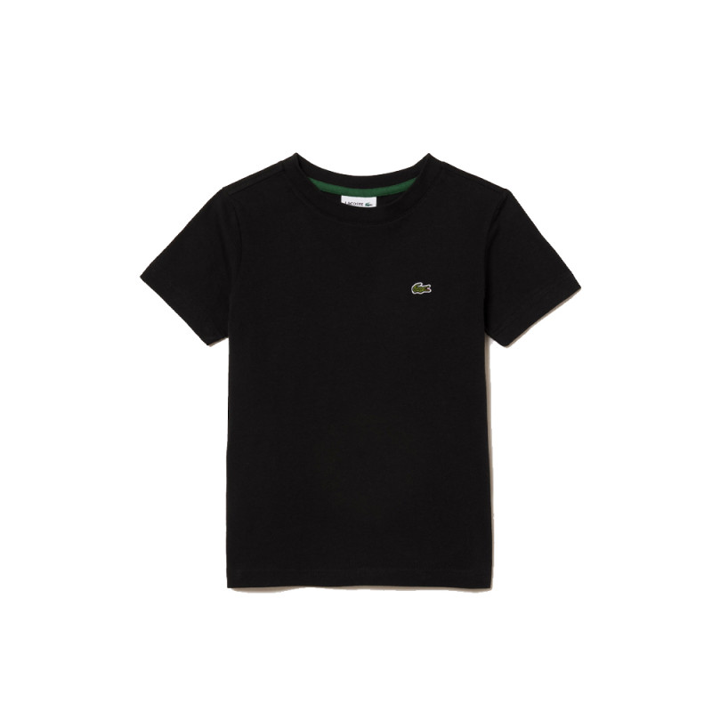 T-SHIRT LACOSTE ENFANT UNI EN JERSEY DE COTON NOIR