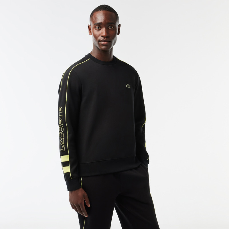 SWEATSHIRT NOIR EN DOUBLE-FACE DE COTON