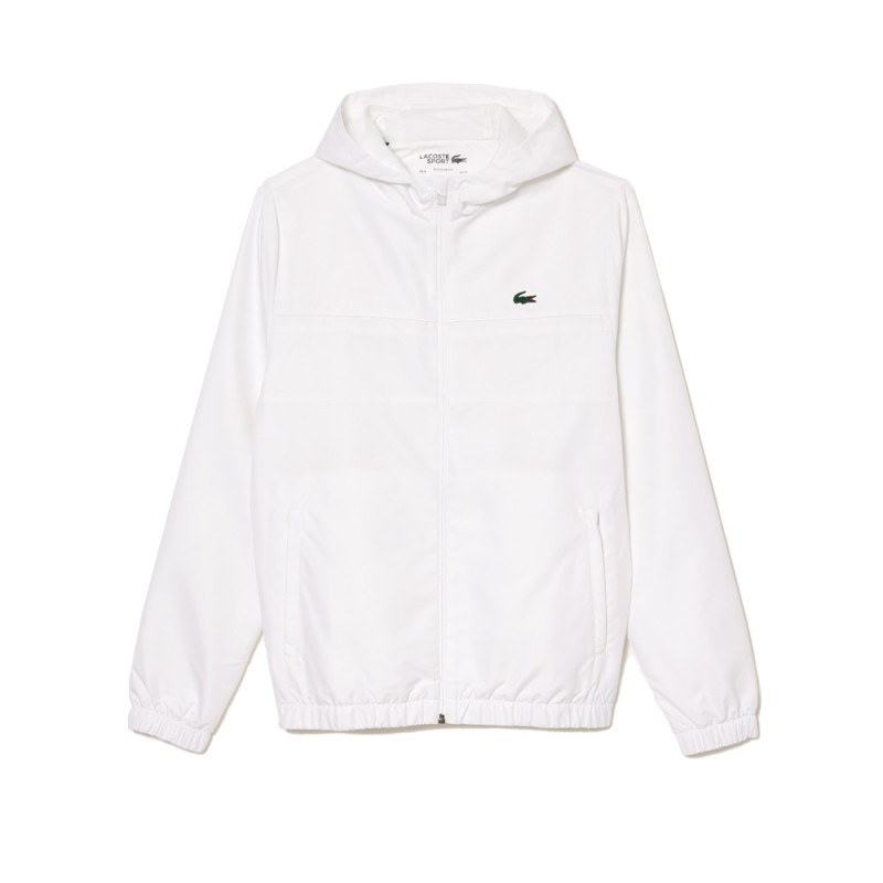 VESTE ZIPPÉE À CAPUCHE LACOSTE SPORT EN FIBRES RECYCLÉES BLANCHE