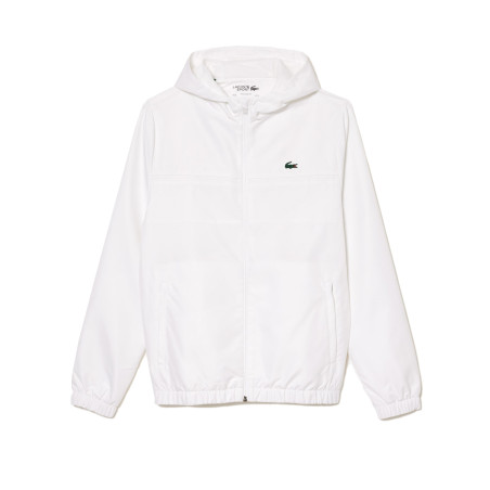 VESTE ZIPPÉE À CAPUCHE LACOSTE SPORT EN FIBRES RECYCLÉES BLANCHE