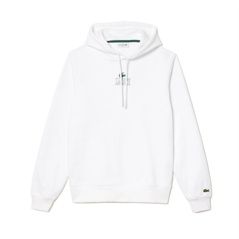 SWEATSHIRT À CAPUCHE JOGGER BLANC LACOSTE AVEC IMPRIMÉ