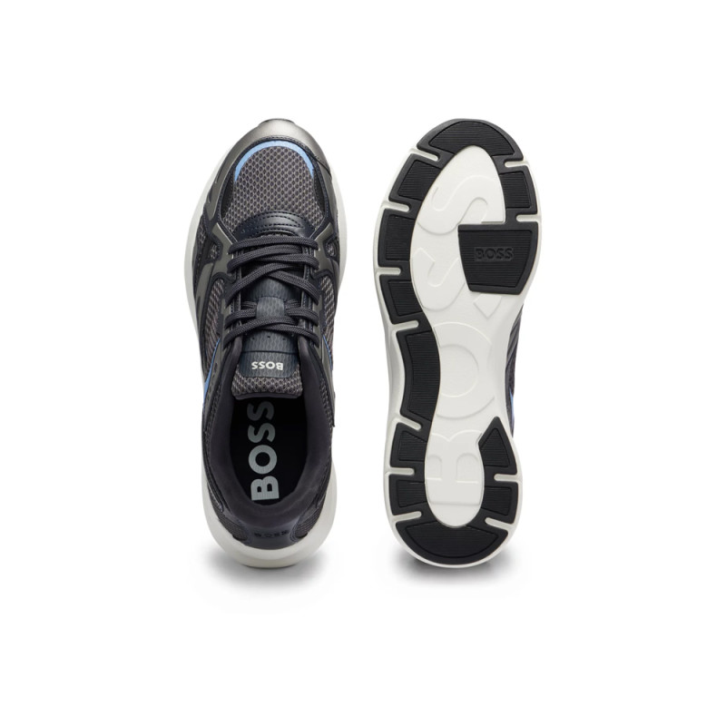 BASKETS BOSS EN MÉLANGE DE MATIÈRES