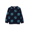 SWEATSHIRT ENFANT LACOSTE BLEU MARINE AVEC IMPRIMÉ CONTRASTÉ