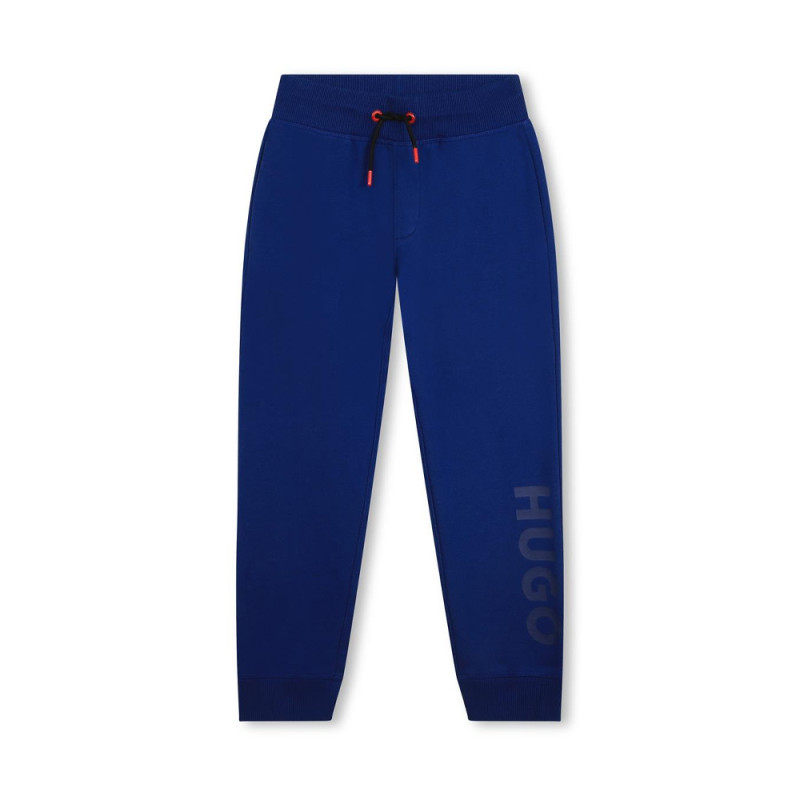 PANTALON DE JOGGING ENFANT HUGO EN MOLLETON GRATTÉ BLEU