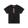 T-SHIRT EN COTON NOIR ENFANT HUGO IMPRIMÉ LOGO